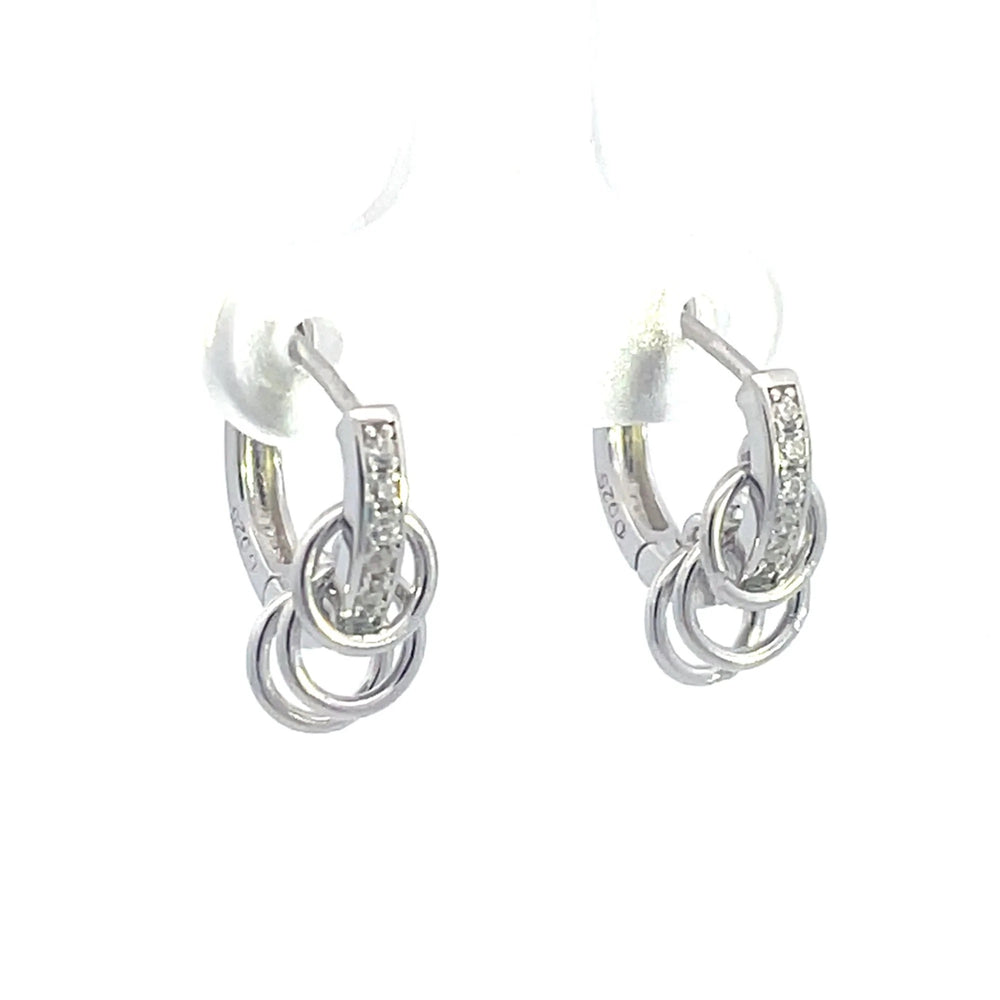 Bella Huggie Hoop Earrings - Silver