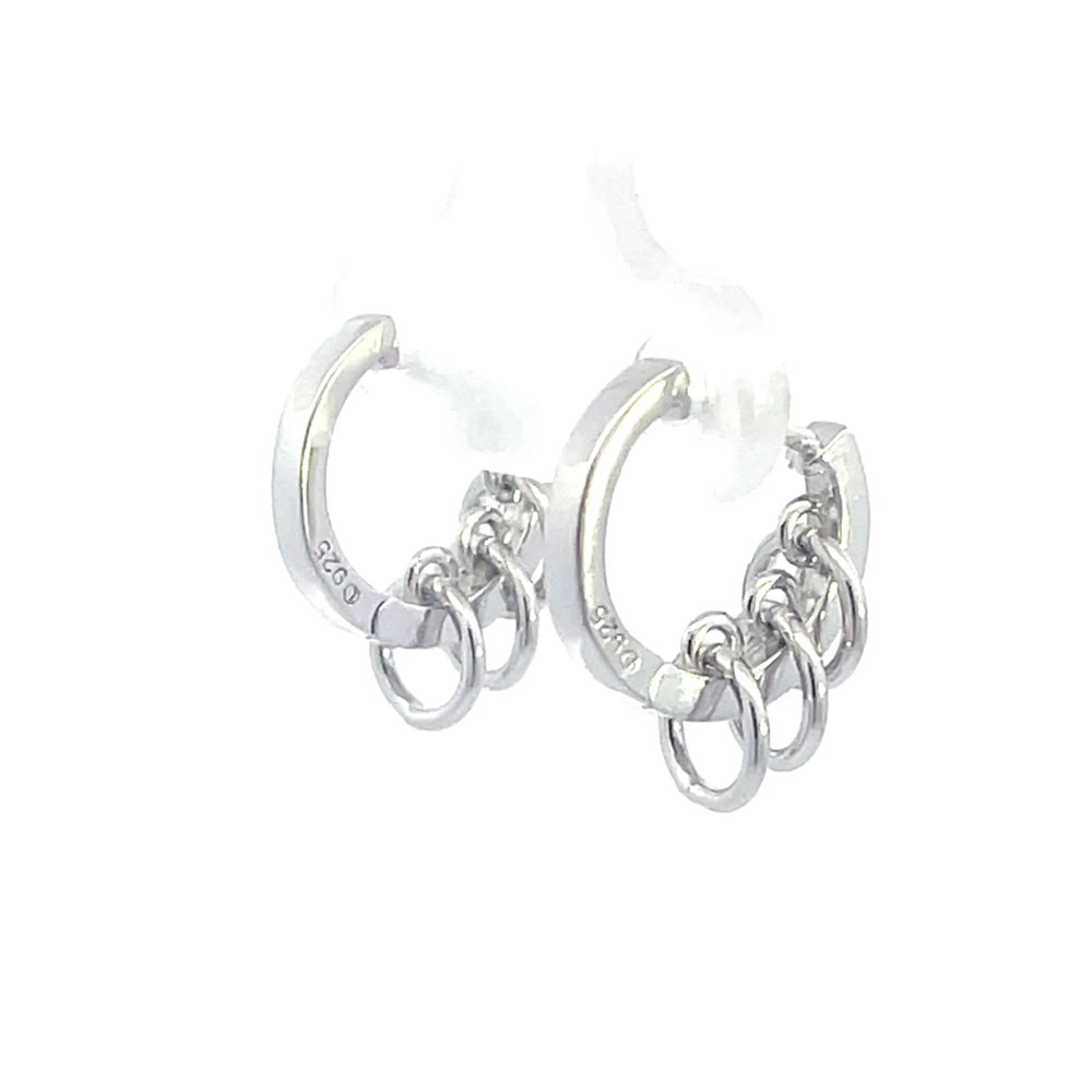 Bella Huggie Hoop Earrings - Silver