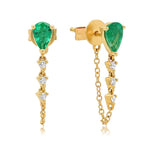 Elsie Chain Earrings - Emerald