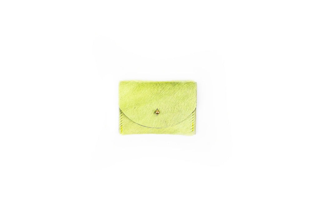 Lime Cowhide Card Holder