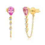Elsie Chain Earrings - Pink