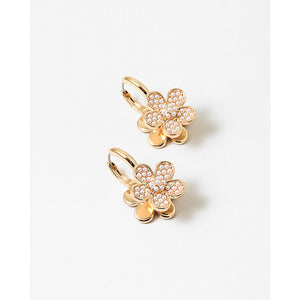 Dimensional Flower Hoop Earrings