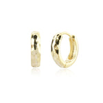 Faceted Huggie Hoop Earrings - Gold