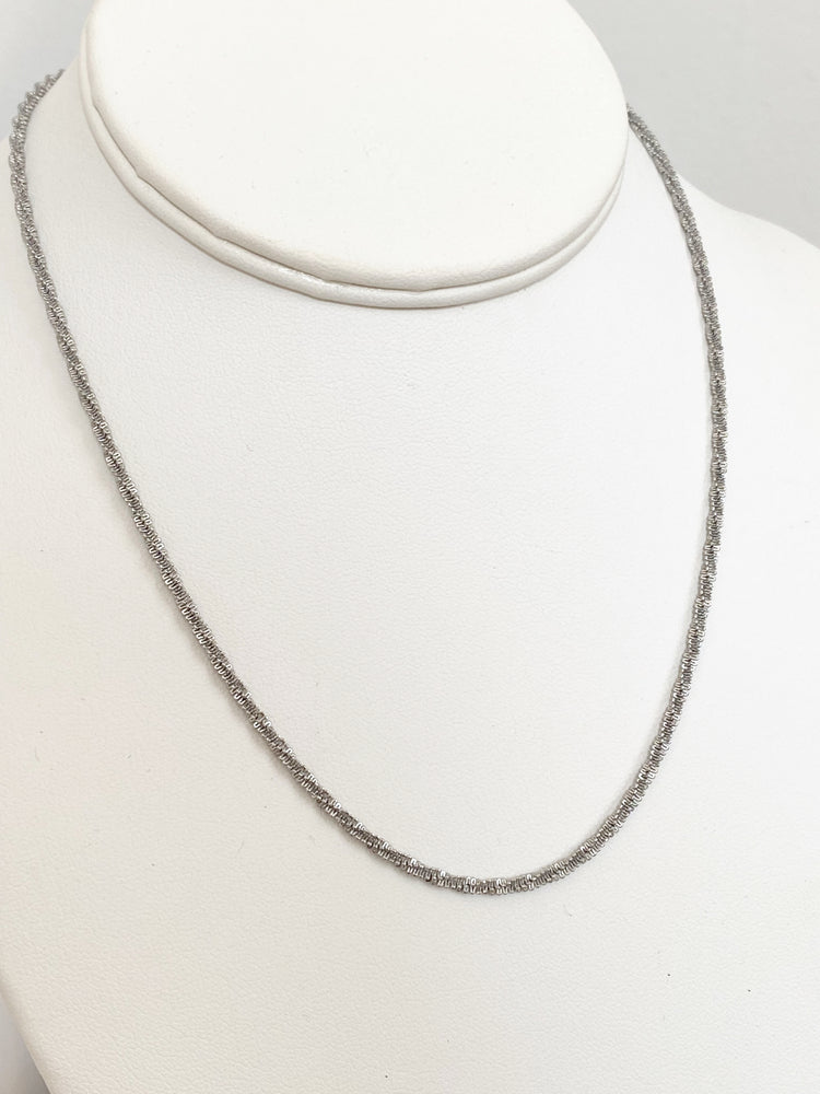 Glitter Chain Necklace - Silver