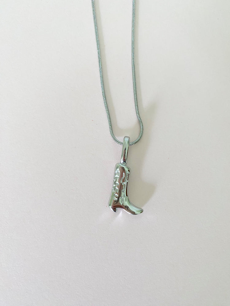 Jolene Boot Necklace - Silver