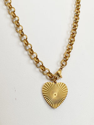 Halston Heart Necklace - Gold