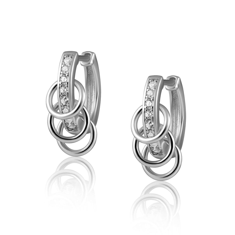 Bella Huggie Hoop Earrings - Silver