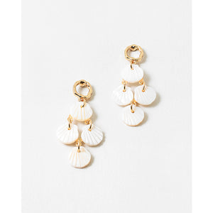 Shell Dangle Drop Statement Earrings