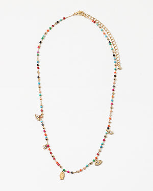 Delicate Beaded Hamsa Necklace