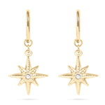Compass Charm Huggie Drop Earrings