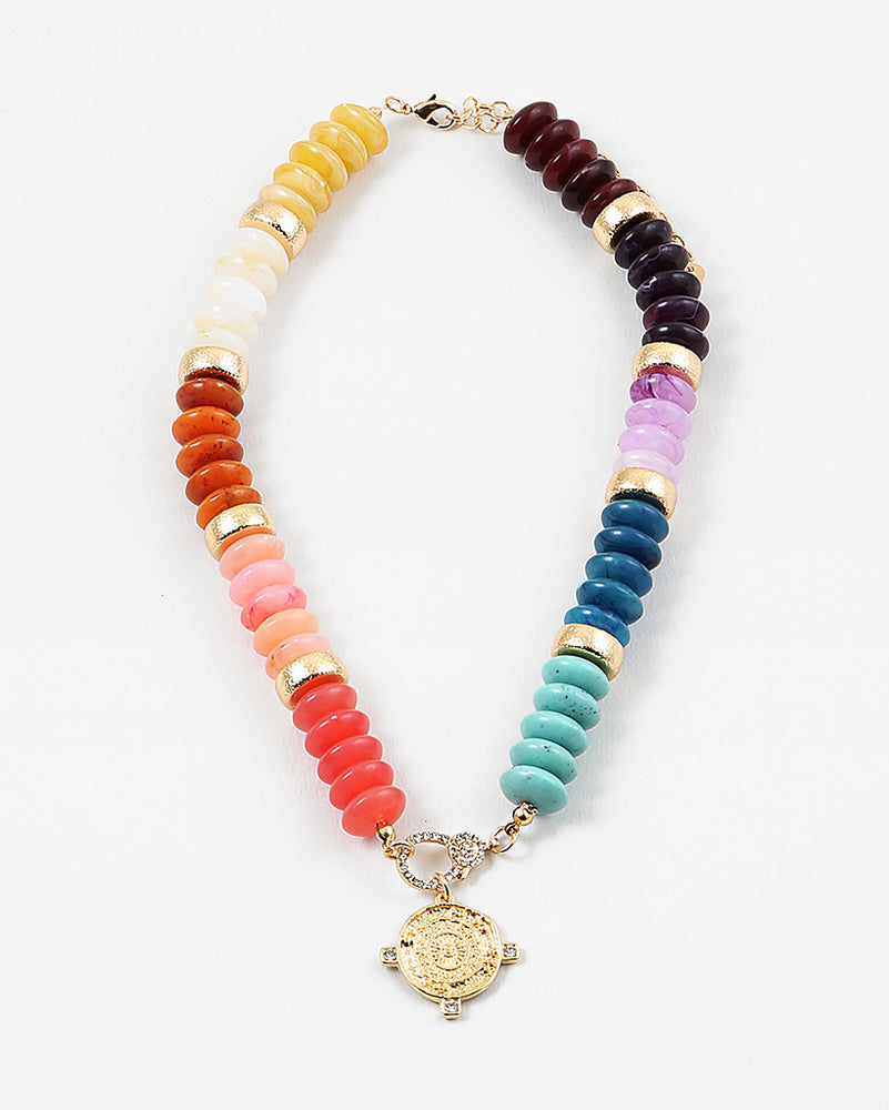 Janell Rainbow Beaded Necklace