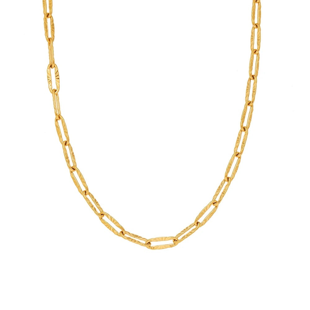 
                
                    Load image into Gallery viewer, Textured Mini Paperclip Chain Necklace
                
            