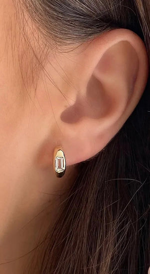 Elaine Huggie Hoop Earrings