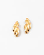 Vintage Gold Deco Stud Earrings