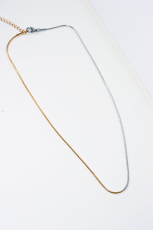 Alisa Thin Two Tone Chain Necklace
