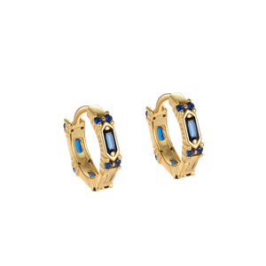 Kayla Huggie Hoop Earrings - Sapphire