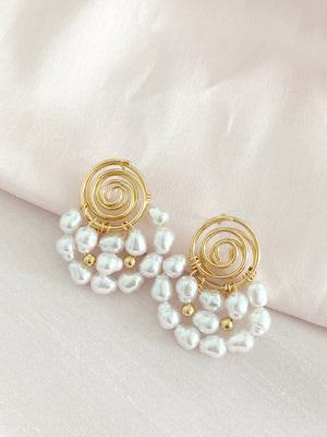 Pearl Twist Statement Earrings