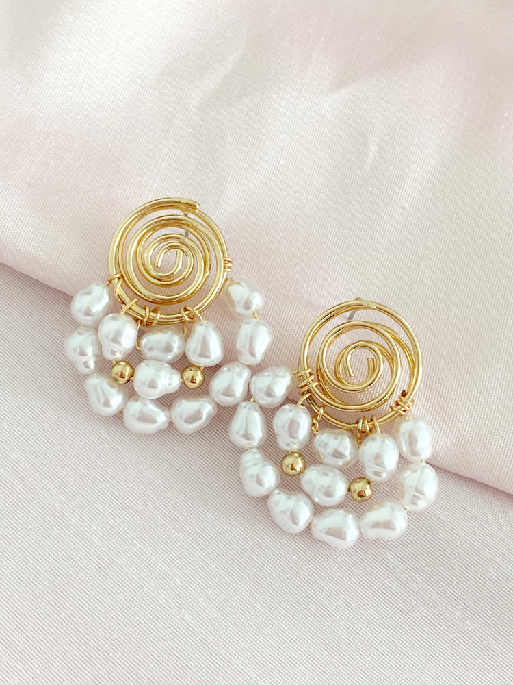 Pearl Twist Statement Earrings