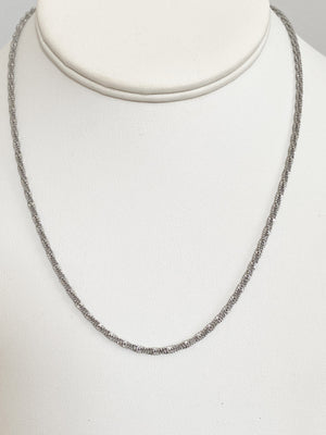 Glitter Chain Necklace - Silver