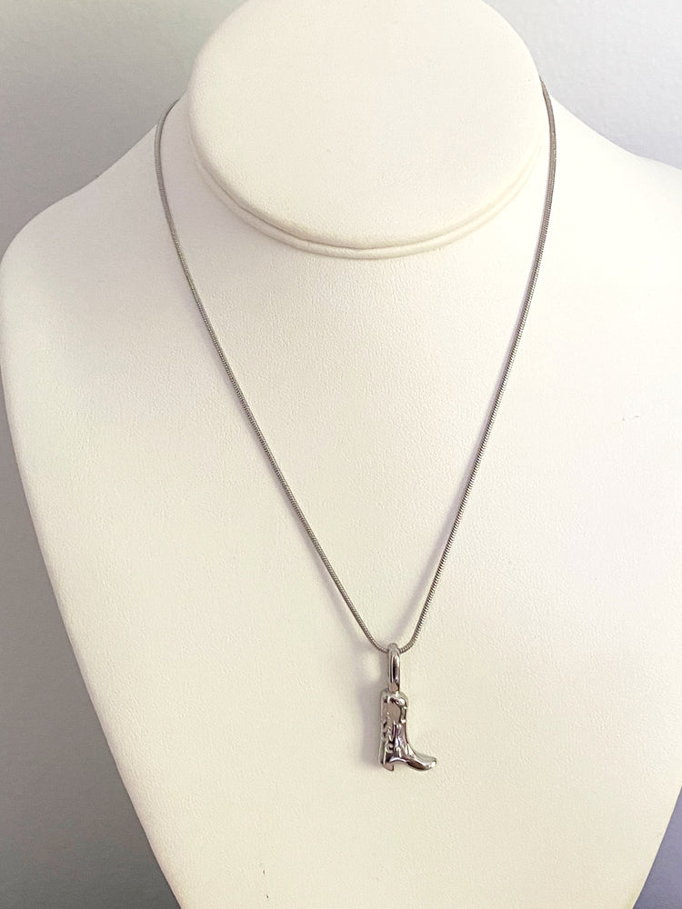 Jolene Boot Necklace - Silver