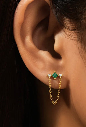 Khloe Stud Earrings - Emerald