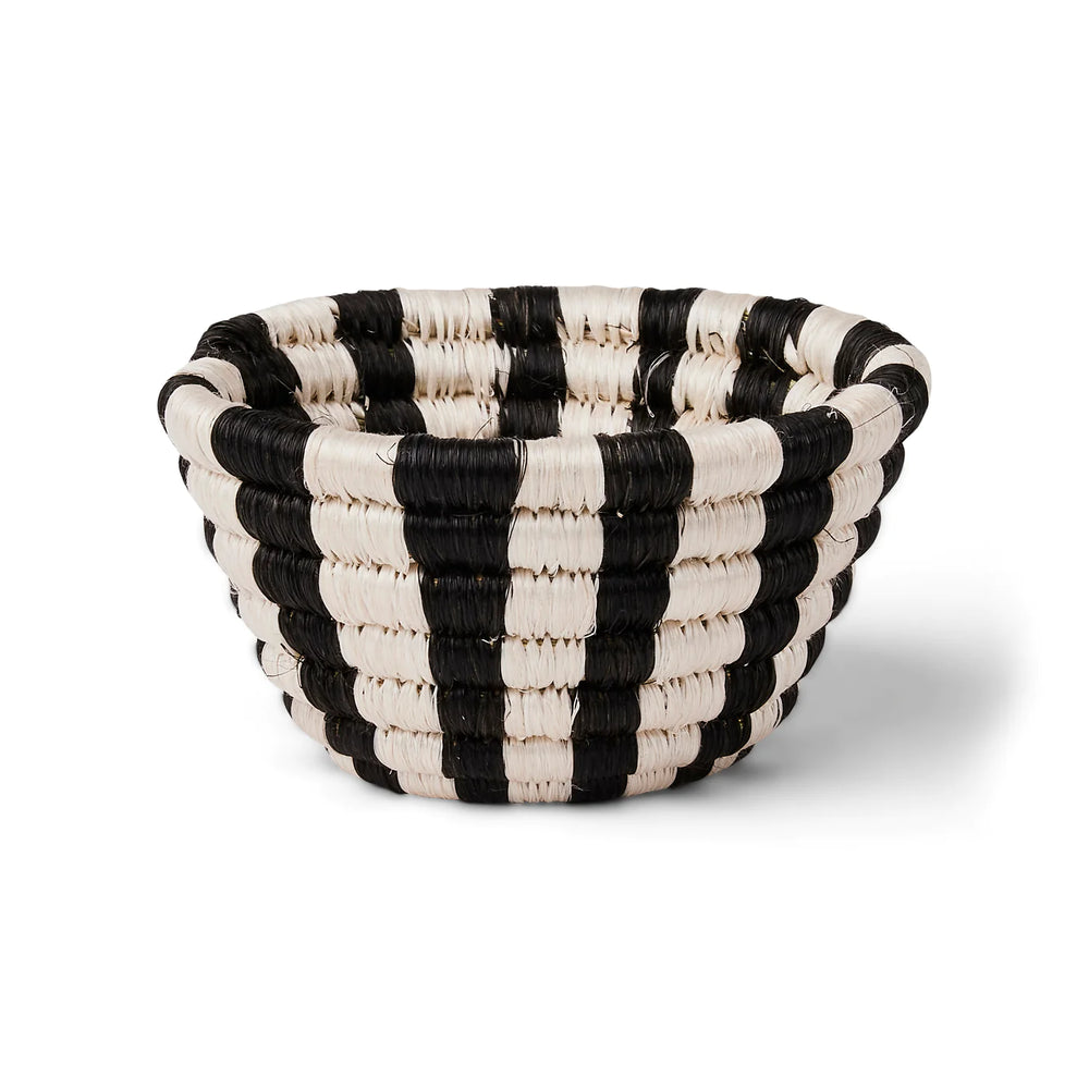 Tiny Modern Black & White Striped Catch All