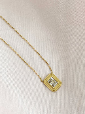 
                
                    Load image into Gallery viewer, Rectangle Bezel Pendant Necklace
                
            