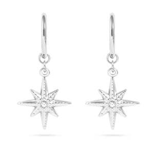 Compass Charm Huggie Drop Earrings