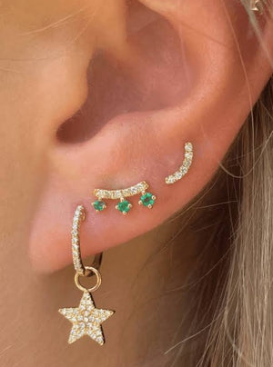 
                
                    Load image into Gallery viewer, Michelle Stud Earrings - Emerald
                
            