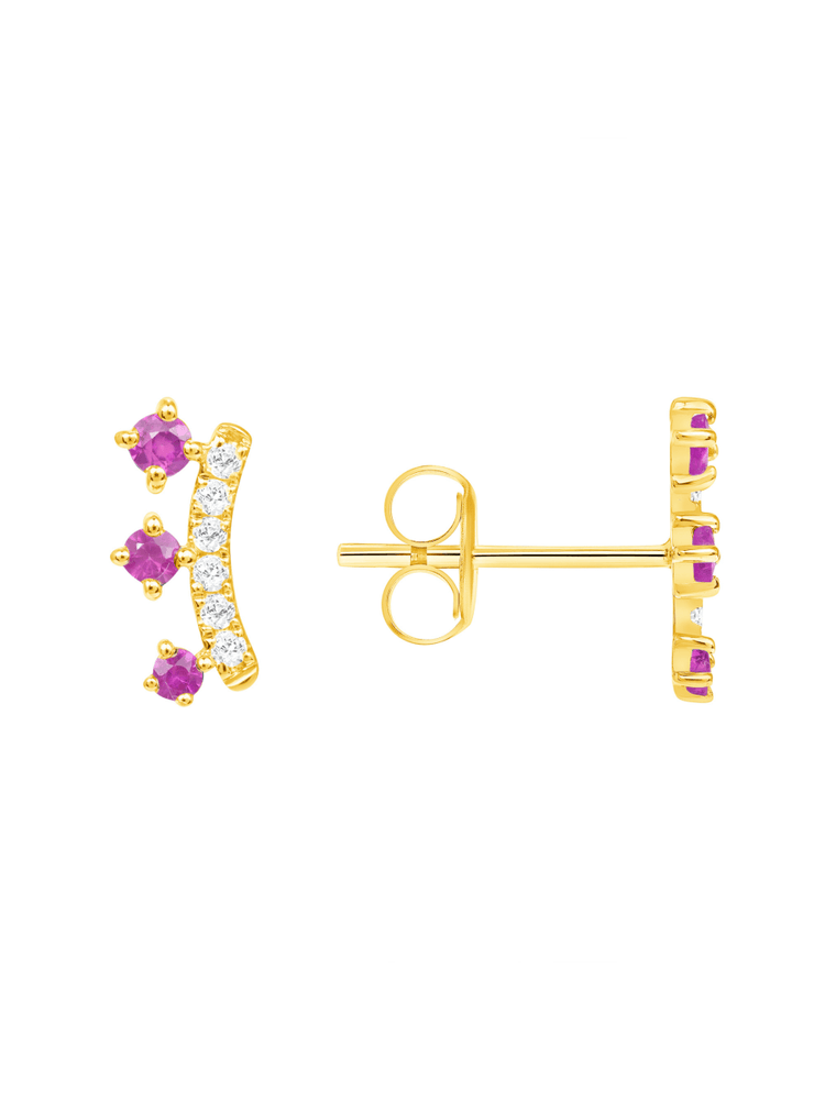 
                
                    Load image into Gallery viewer, Michelle Stud Earrings - Fuchsia
                
            