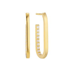 Embedded Oval Hoop Earring