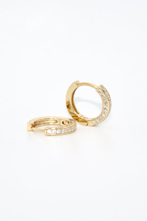 Kensie Inlay Huggie Hoop Earrings