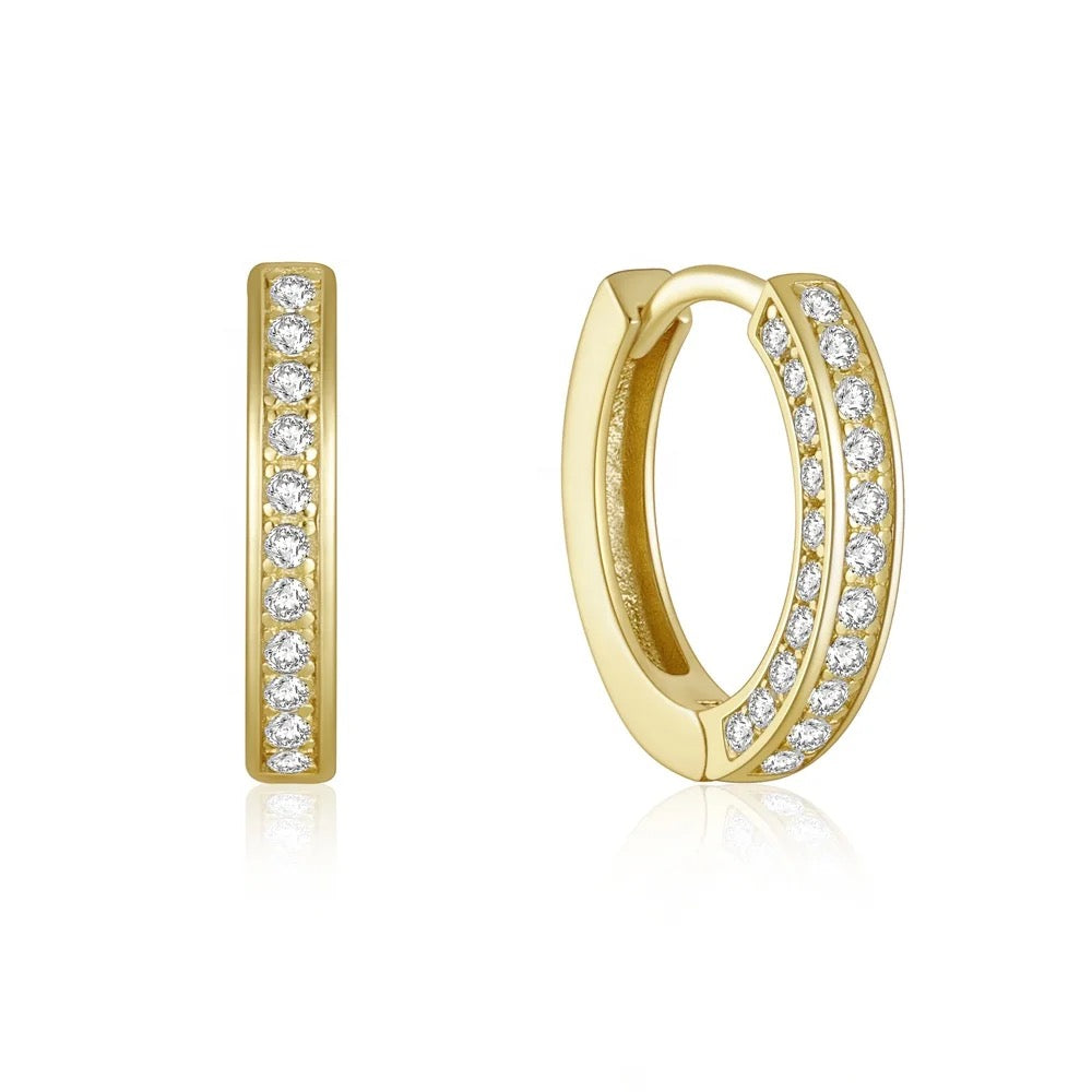 Kensie Inlay Huggie Hoop Earrings