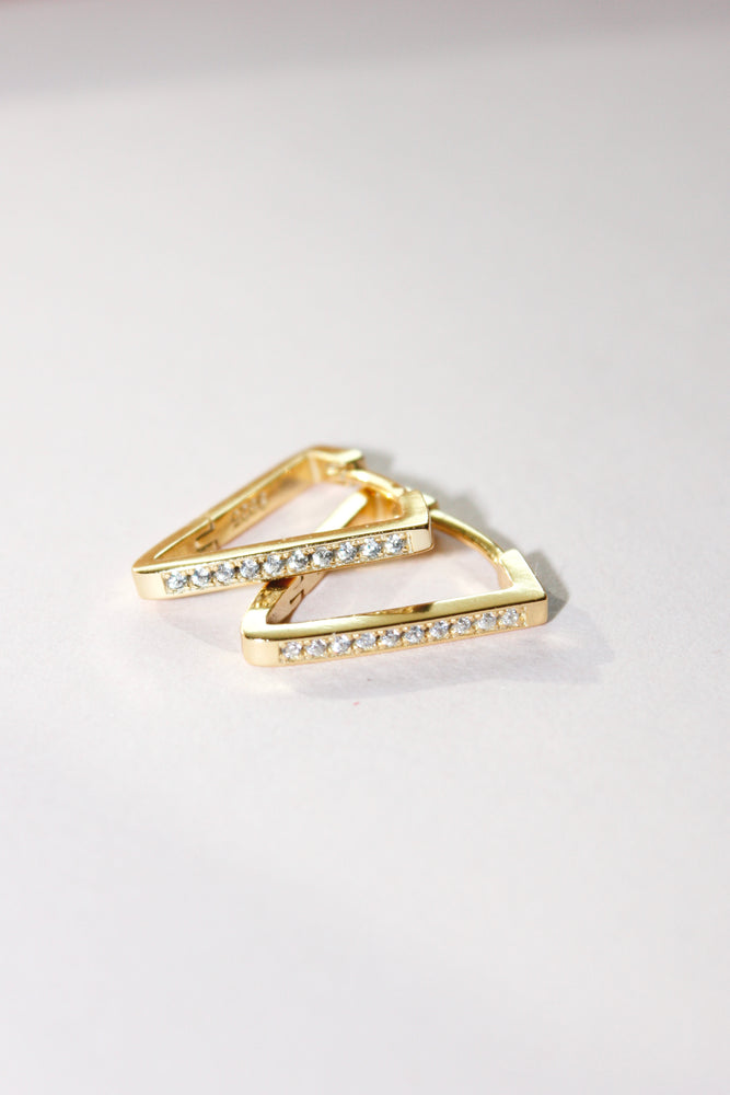 Triangle Huggie Hoop Earrings