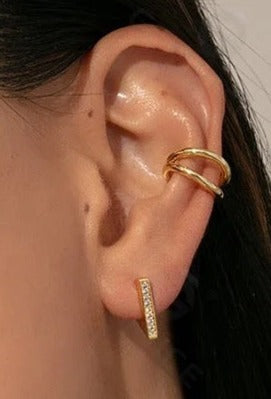 Triangle Huggie Hoop Earrings