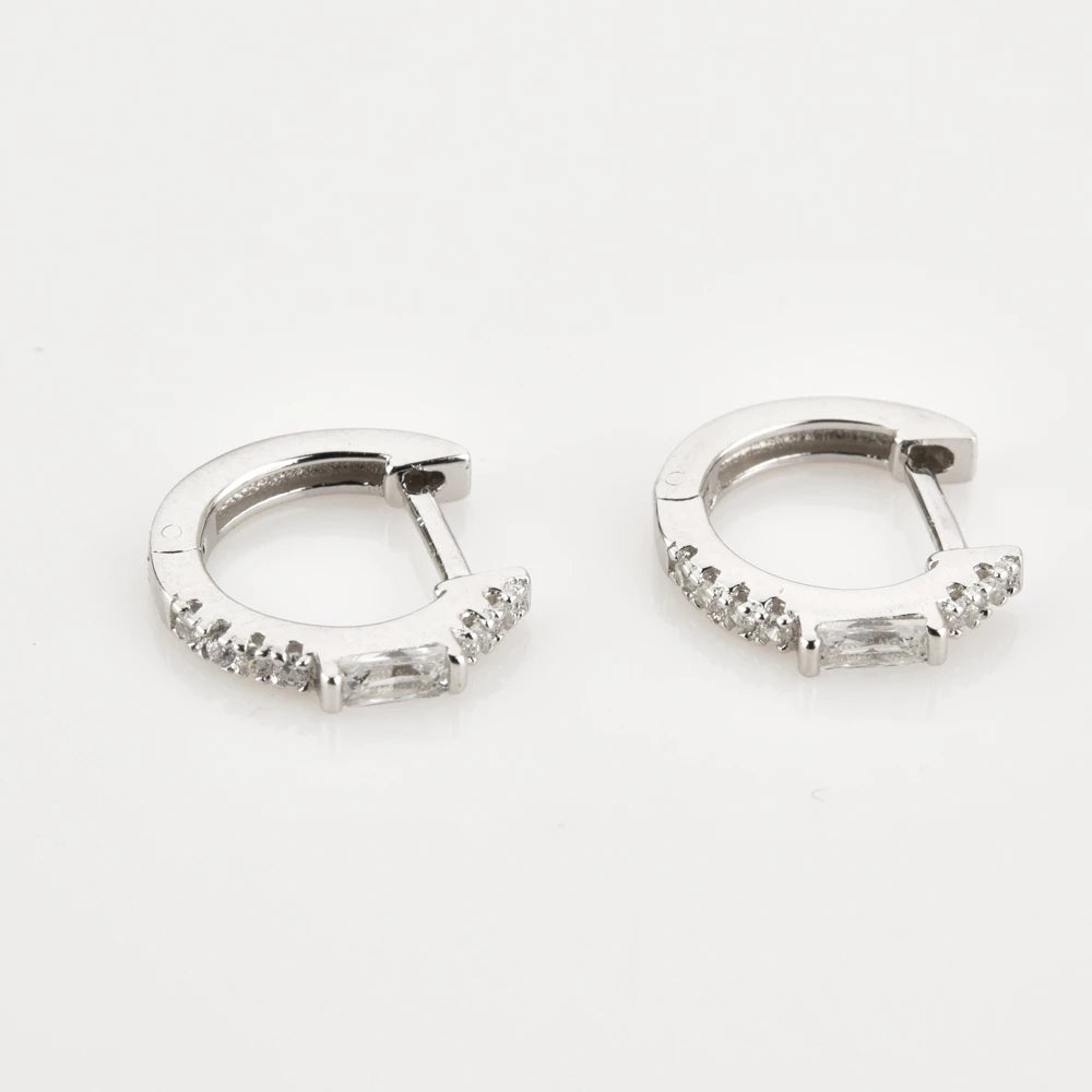 8mm Teeny Huggie Hoop Earrings - Silver