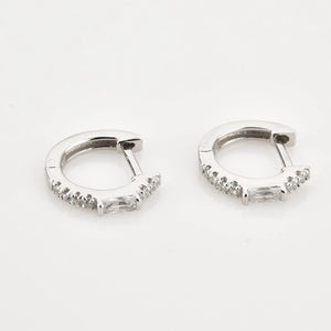 8mm Teeny Huggie Hoop Earrings - Silver