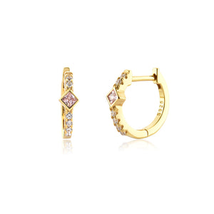 Lexie Huggie Hoop Earring - Pink