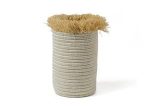 Natural Raffia Fringed Anyon Vase