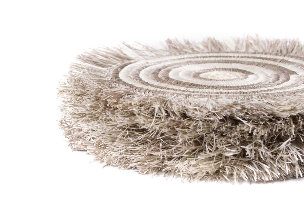 Taupe Fringe Coaster Set