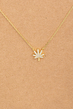 Rhinestone Cannabis Pendant Necklace