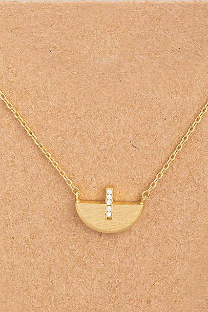 Dainty Semicircle Pendant Necklace