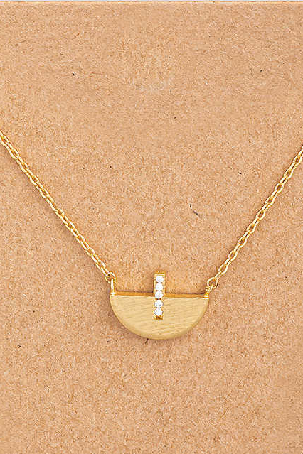
                
                    Load image into Gallery viewer, Dainty Semicircle Pendant Necklace
                
            