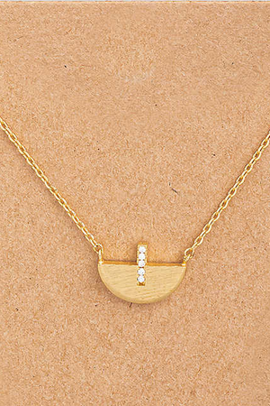 Dainty Semicircle Pendant Necklace