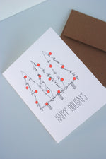 Neon Dot Holiday Trees Card