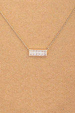 Rose Gold Baguette Bar Necklace