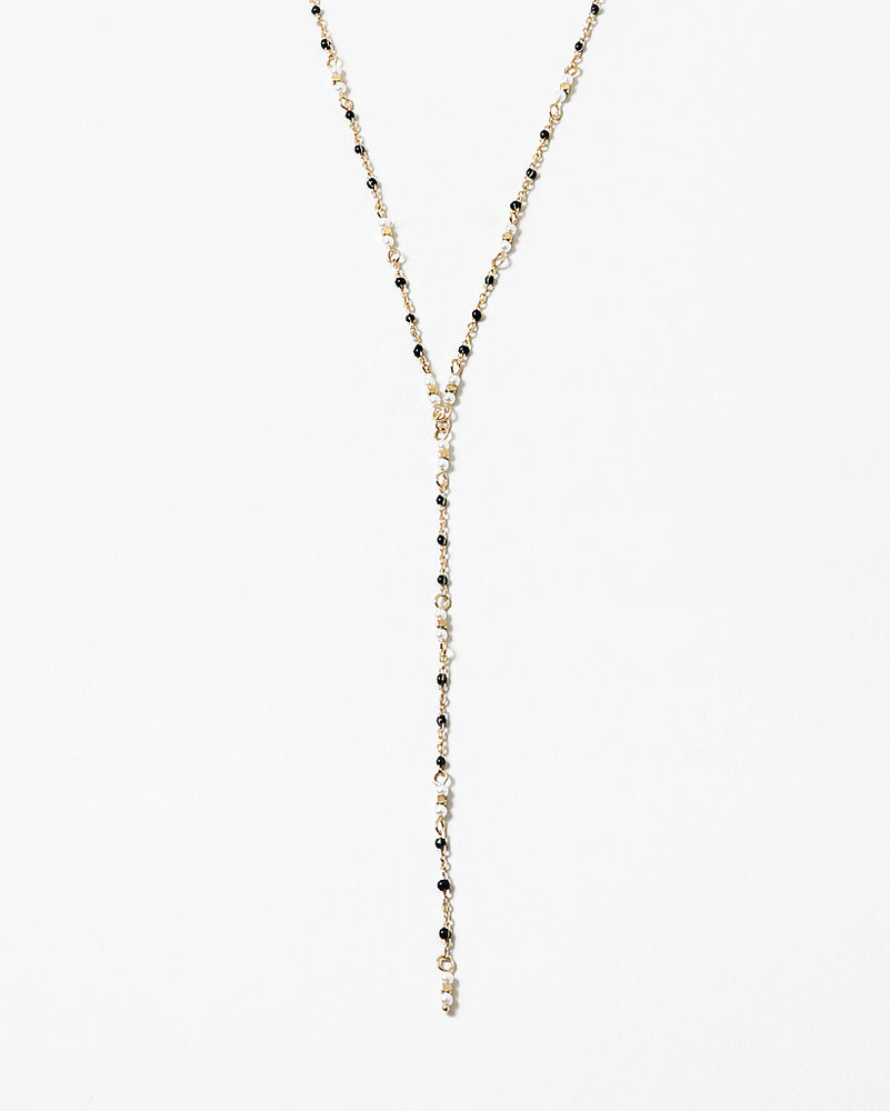 Delicate Beaded Lariat Necklace
