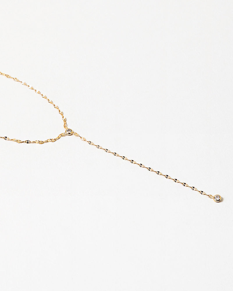 Bezel Lariat Necklace