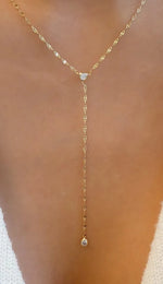 Bezel Lariat Necklace