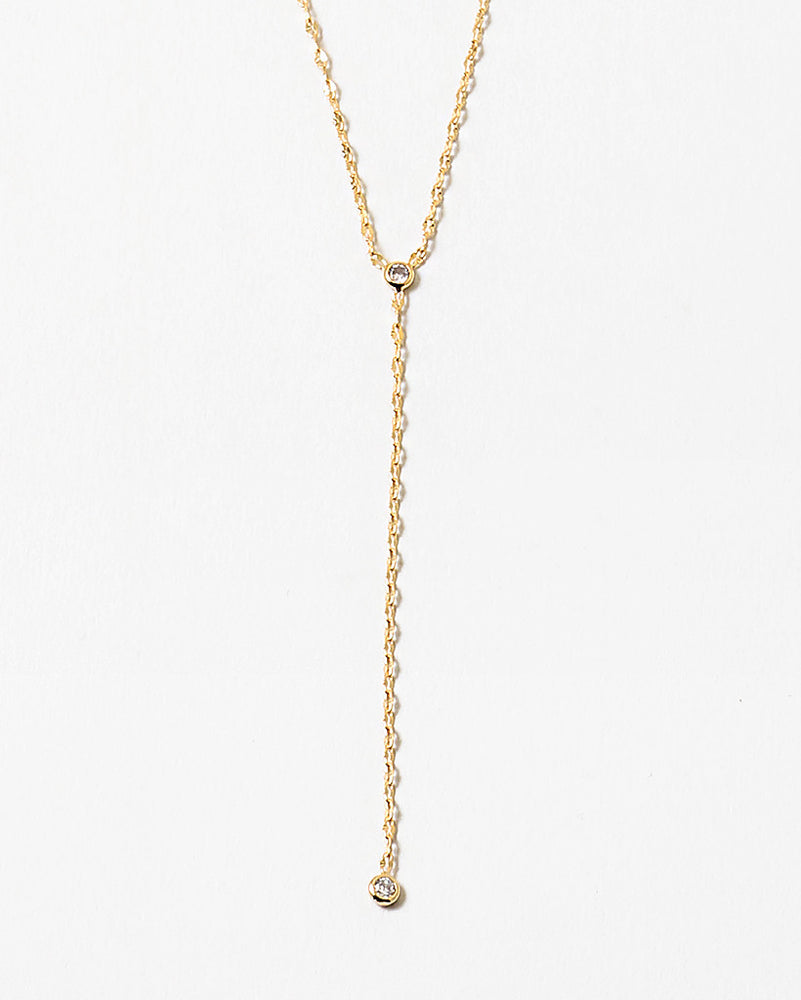 Bezel Lariat Necklace